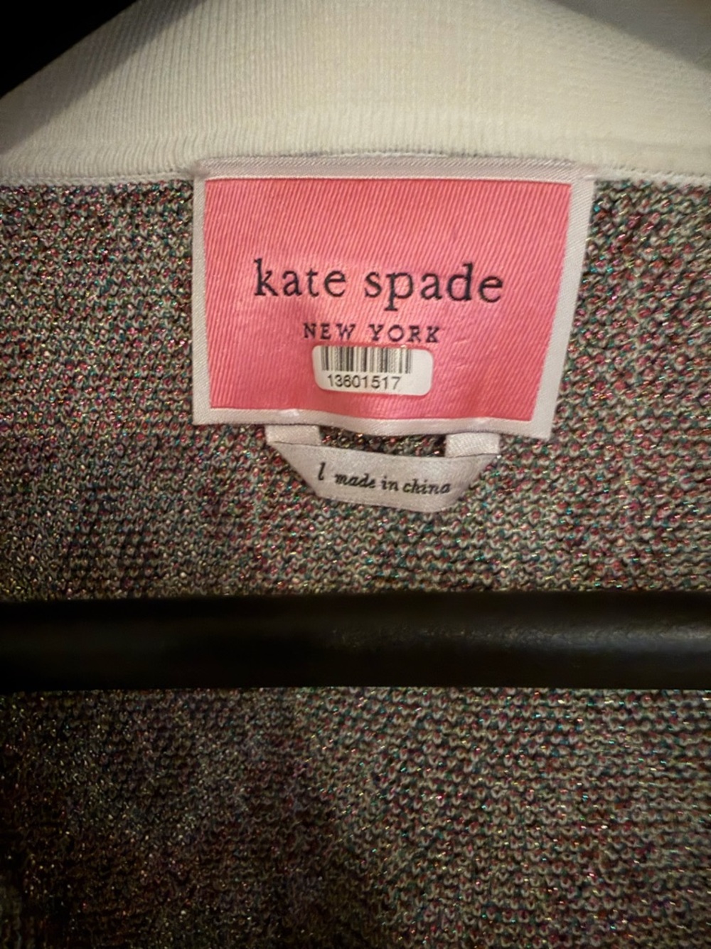 KATE SPADE Metallic Clover Polo Sweater Dress Size Large - Picture 2 of 4